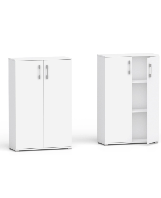 Regał komoda biurowa Pola 2D 83 x 80 cm biały 3 półki